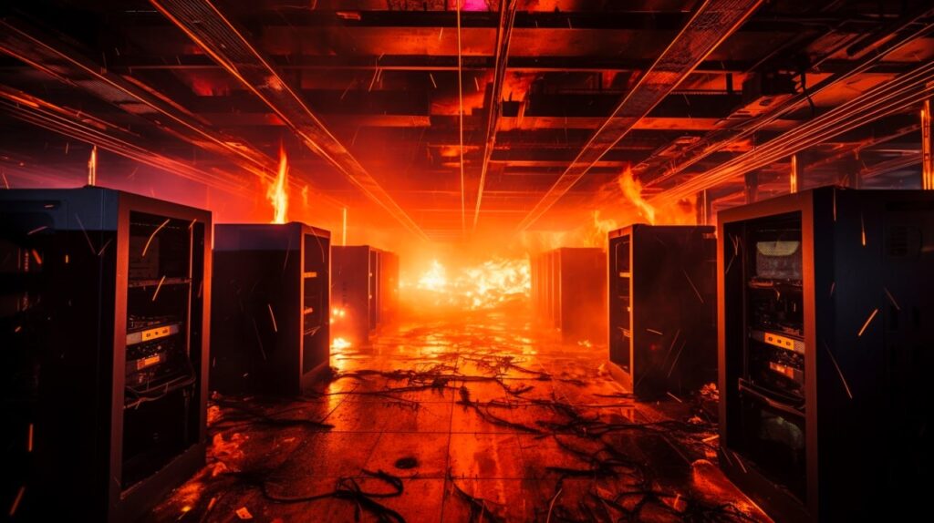 burning datacenter